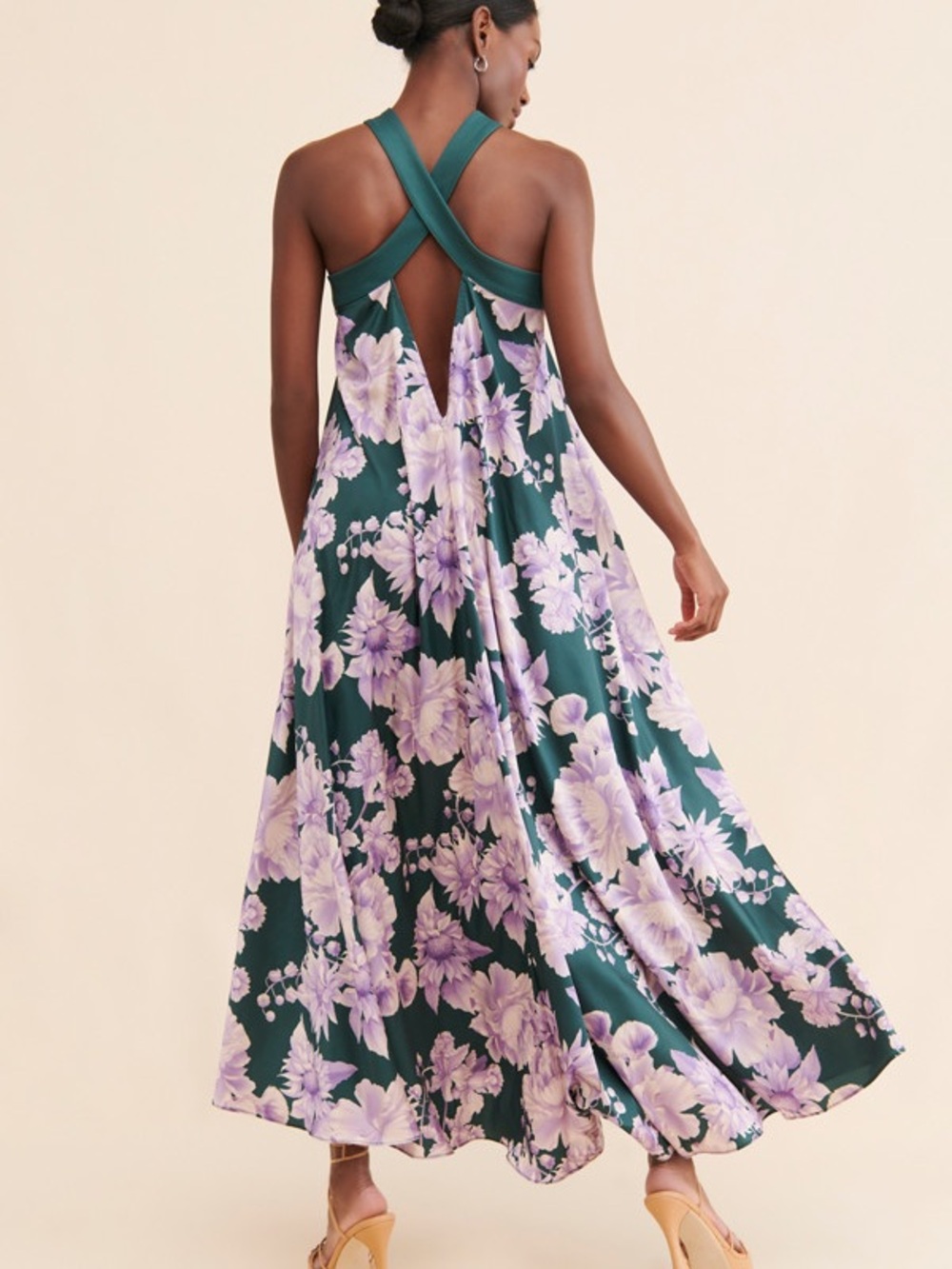 Especia purple green floral Arabella Printed Maxi Dress - Picture 3 of 13